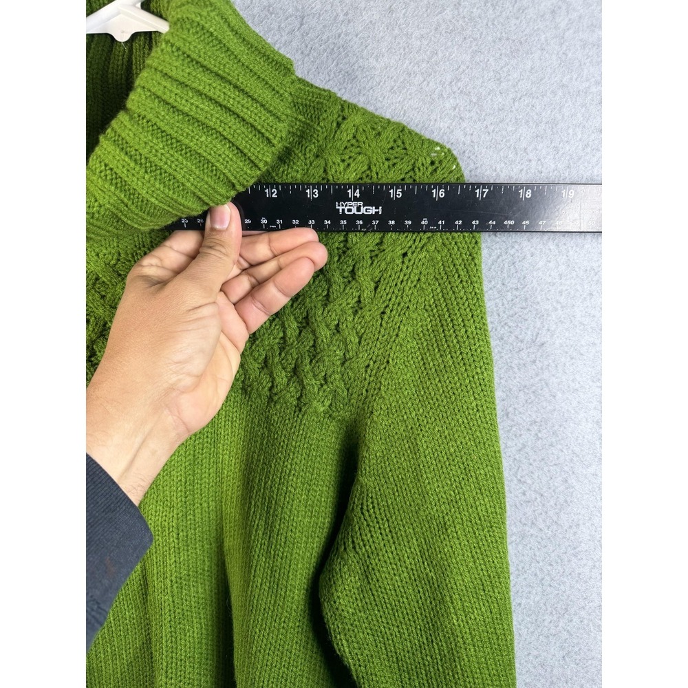 Faded Glory Sweater Womens XL Green Turtleneck Cable Knit Pullover Long Sleeve - Picture 4 of 9